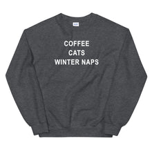 Load image into Gallery viewer, Coffee Cats Winter Naps | Unisex Sweatshirt