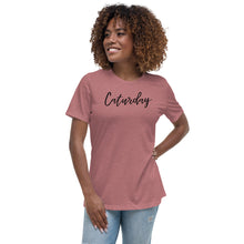 Load image into Gallery viewer, Caturday Script | Women's Relaxed T-Shirt