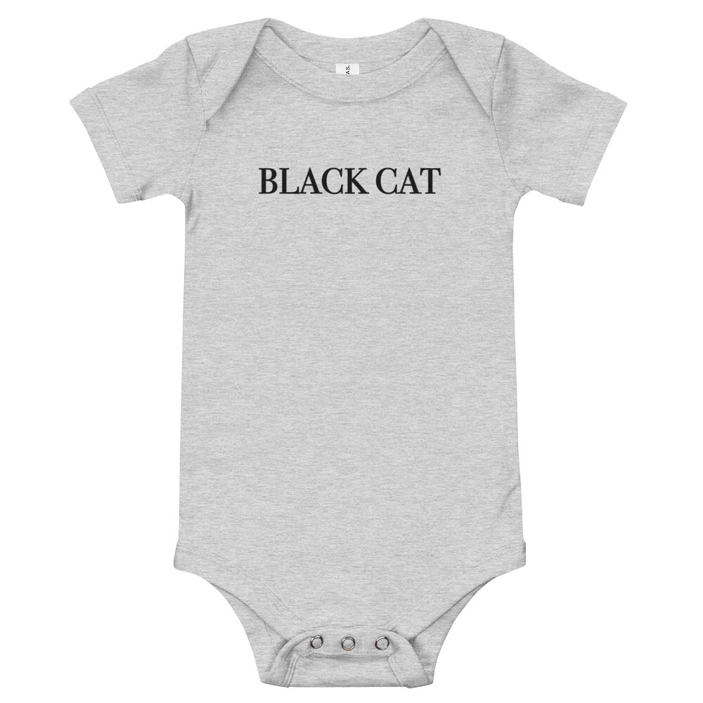 BLACK CAT | Black ink baby short sleeve one piece
